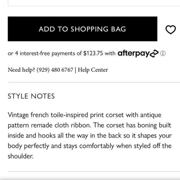 Licorne Sans Corne Estrella Corset in White & Green Floral - Picture 10 of 12